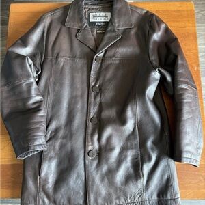Pelle Studio Men's Dark Brown Leather Trench Coat